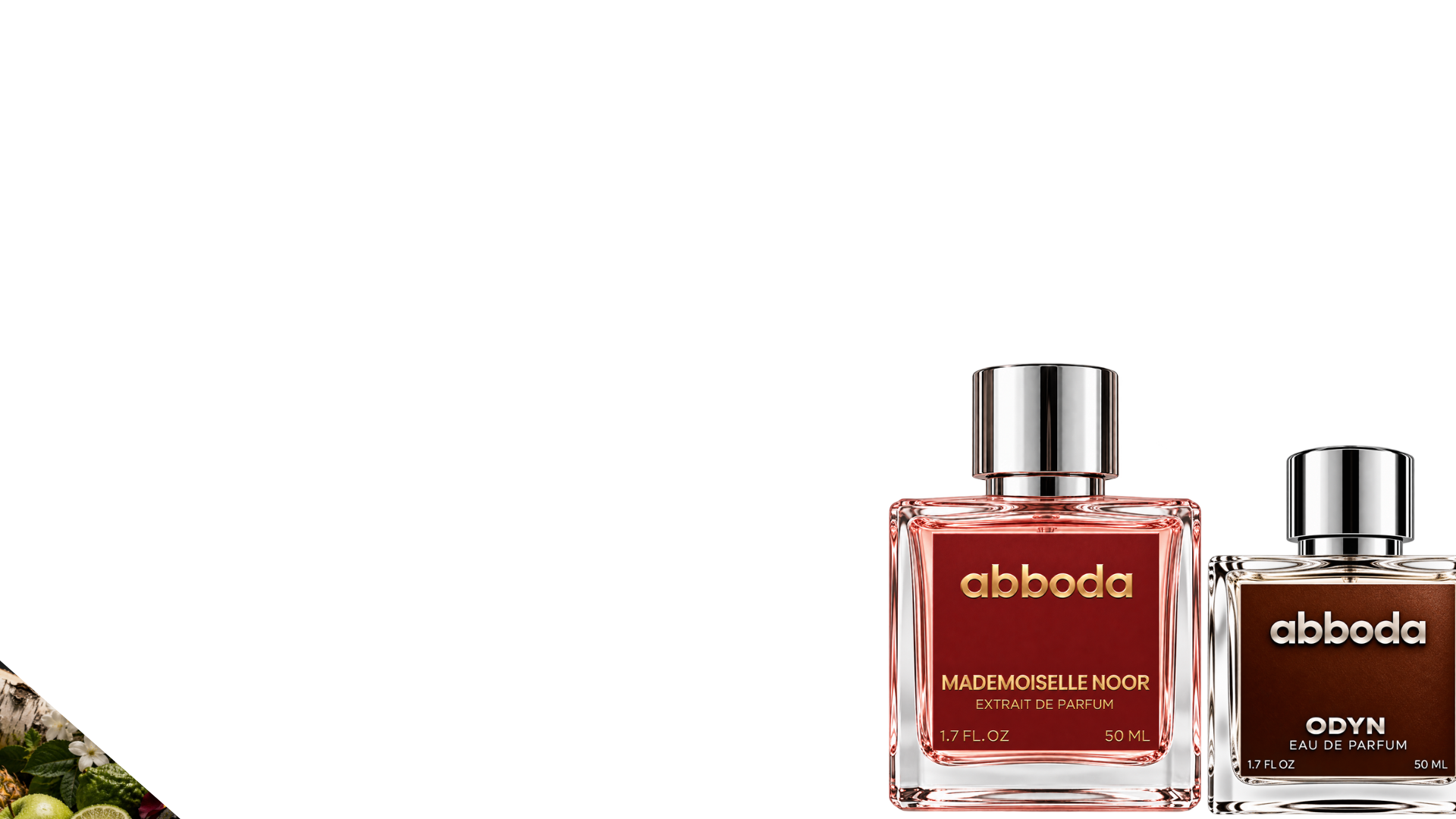 ABBODA luxury fragrances in elegant perfume bottles