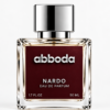 ABBODA NARDO 50ml Eau de Parfum in a clear glass bottle with a deep burgundy label and silver square cap on a light gray background.